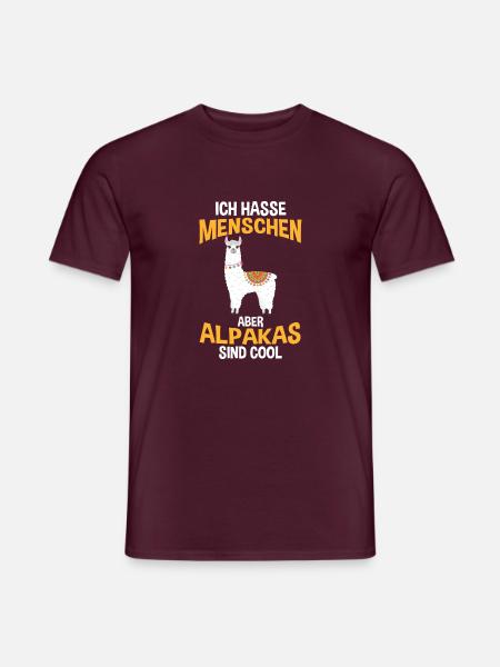 Ich hasse Menschen Alpakas - Männer T-Shirt - Ziegelrot