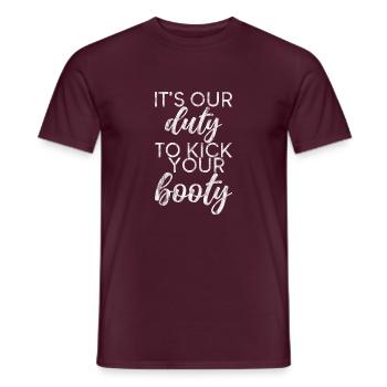 Il est de notre devoir de botter votre butin 3 - T-shirt homme - rouge brique - Devant - AI Model Male 178 light (178cm)