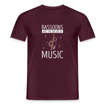 Basson pour basson anches et bassoniste - T-shirt homme - rouge brique - Devant - AI Model Male 178 light (178cm)