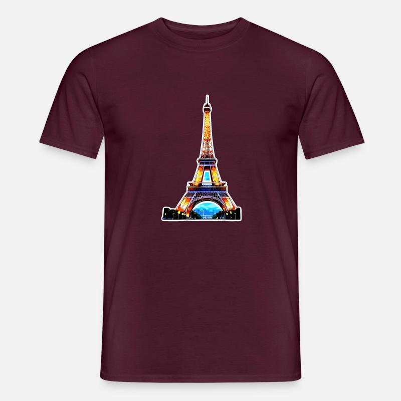 Eiffelturm #7 - Männer T-Shirt - Ziegelrot