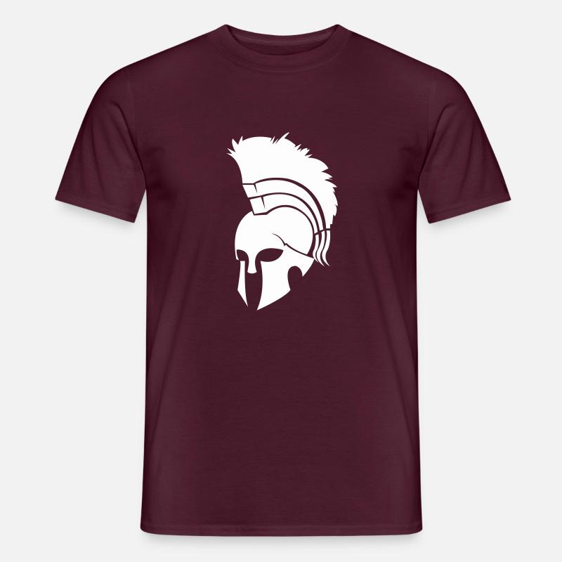 sparta helm - Männer T-Shirt - Ziegelrot
