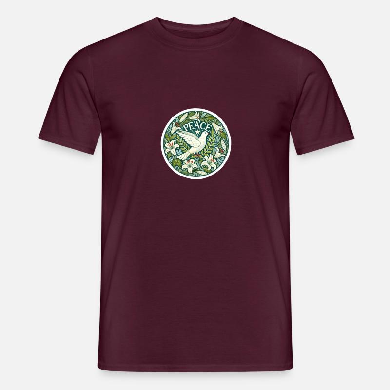 Peace Statement mit Friedenstaube - Männer T-Shirt - Ziegelrot