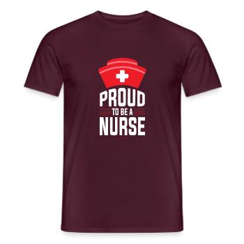Proud to be a Nurse Nurse Gift - Men's T-Shirt - brick red - Front - AI Model Male 178 light (178cm)