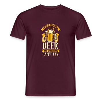 Life is better with a saxophone - Männer T-Shirt - Ziegelrot - Vorne - AI Model Male 178 light (178cm)