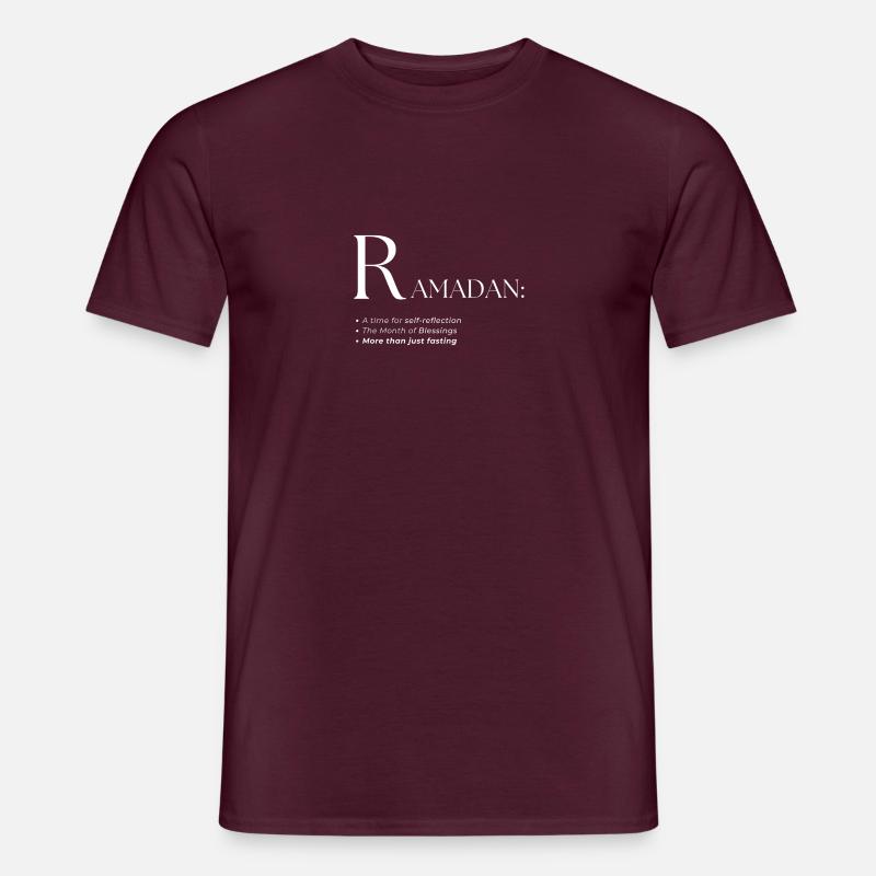 Design des Ramadan-Wörterbuch-Textstils - Männer T-Shirt - Ziegelrot