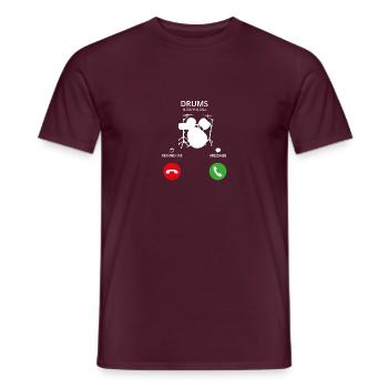 Appel Appel mobile DRUMMER tambours PERCUSSION - T-shirt homme - rouge brique - Devant - AI Model Male 178 light (178cm)