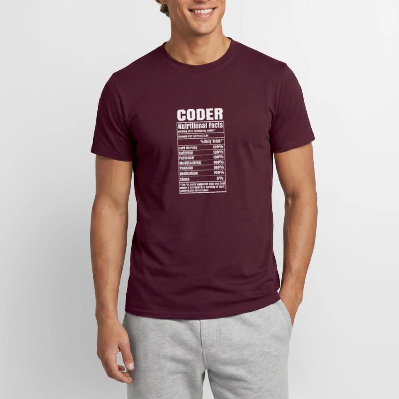 Coder Nutritional Facts Coder Programmer Computer Männer T-Shirt