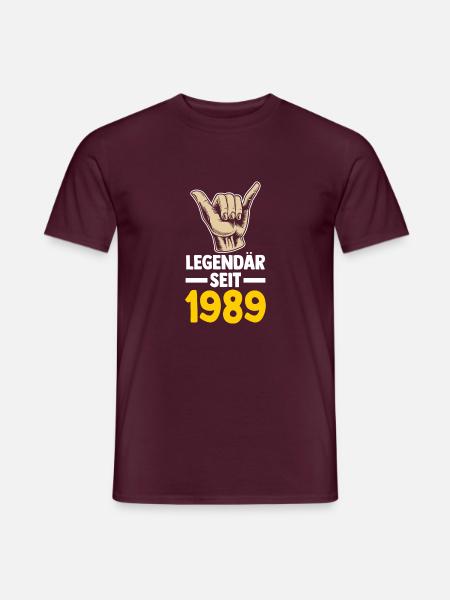 Jahrgang 1989 34 Jahre Geburtstag - Männer T-Shirt - Ziegelrot
