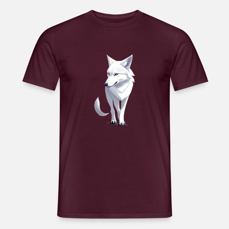 Weißer Wolf - Männer T-Shirt - Ziegelrot