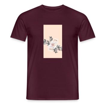 Pastellfarbe Hautton Rosen Grau Blätter Blumen - Männer T-Shirt - Ziegelrot - Vorne - AI Model Male 178 light (178cm)
