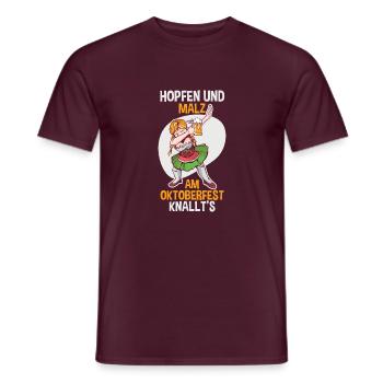 Trachten München Dirndl - Männer T-Shirt - Ziegelrot - Vorne - AI Model Male 178 light (178cm)