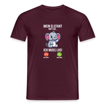 Dickhäuter Rüsseltier Elefant - Männer T-Shirt - Ziegelrot - Vorne - AI Model Male 178 light (178cm)