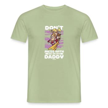 Papa Fille Enfant Fête des pères Fille Cadeau - T-shirt homme - vert sauge - Devant - AI Model Male 178 light (178cm)
