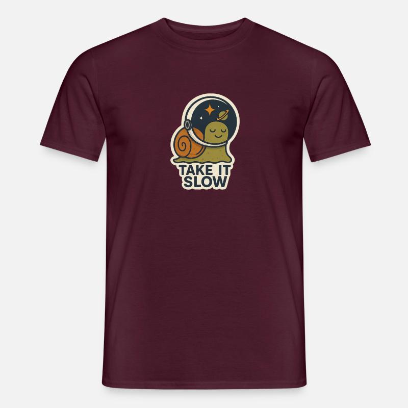 Take it slow - snail's pace in space, so what? - Men's T-Shirt - brick red