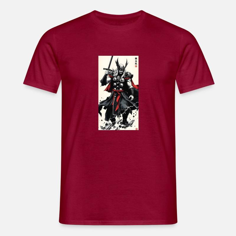 Samurai Thor - Männer T-Shirt - Ziegelrot