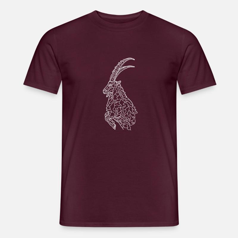 Steinbock weiß - Männer T-Shirt - Ziegelrot