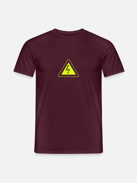 Elektro invertiert Warning Warnung Energie - Männer T-Shirt - Ziegelrot