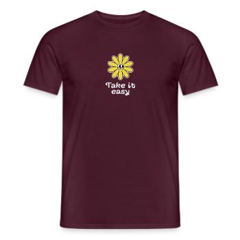 Take it easy - Modern Flower Design - Men's T-Shirt - brick red - Front - AI Model Male 178 light (178cm)