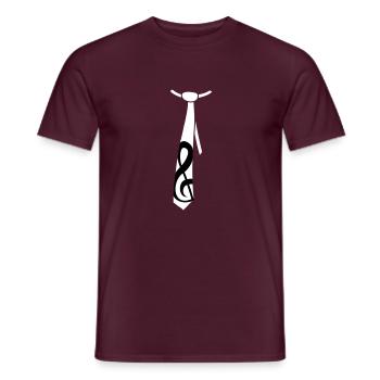 Music clef note tie occasion style - Men's T-Shirt - brick red - Front - AI Model Male 178 light (178cm)