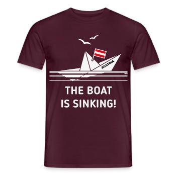 The Boat Is Sinking! (Austria / Österreich / NEG) - Men's T-Shirt - brick red - Front - AI Model Male 178 light (178cm)