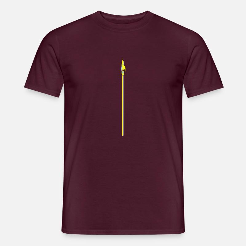 Fusée rétro avec sentier 2c - T-shirt homme - rouge brique