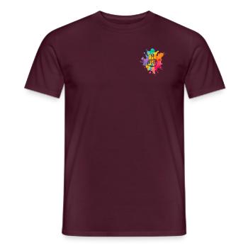 Farbkleckse Mittelfinger - Männer T-Shirt - Ziegelrot - Vorne - AI Model Male 178 light (178cm)