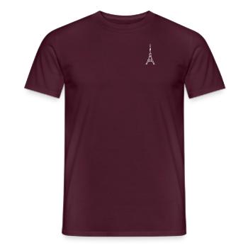 Tour Eiffel - La Dame de fer de Paris - Blanc - T-shirt homme - rouge brique - Devant - AI Model Male 178 light (178cm)