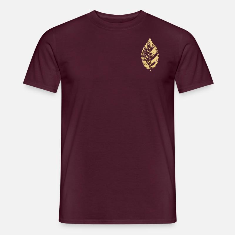 Blatt Buche - Buchenblatt - BOTANISCH - Männer T-Shirt - Ziegelrot