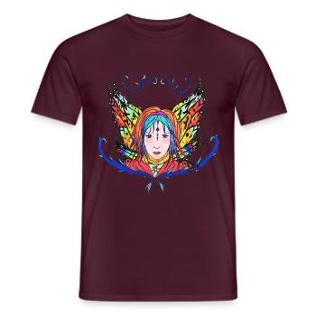 Femme Papillon Arc en Ciel - T-shirt homme - rouge brique - Devant - AI Model Male 178 light (178cm)