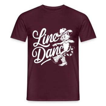 Line Dance Katze ich liebe Katzen und Line Dance - Männer T-Shirt - Ziegelrot - Vorne - AI Model Male 178 light (178cm)
