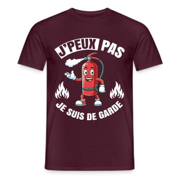 I Can't I'm Guard Gift Humor Firefighter - Men's T-Shirt - brick red - Front - AI Model Male 178 light (178cm)