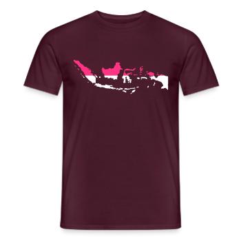 Indonesie - T-shirt homme - rouge brique - Devant - AI Model Male 178 light (178cm)