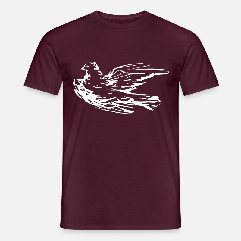 Friedenstaube Taube - Männer T-Shirt - Ziegelrot