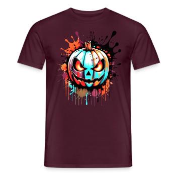 Kürbiskopf Halloween - Männer T-Shirt - Ziegelrot - Vorne - AI Model Male 178 light (178cm)