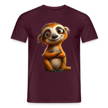 Toons #lovely paresseux - T-shirt homme - rouge brique - Devant - AI Model Male 178 light (178cm)