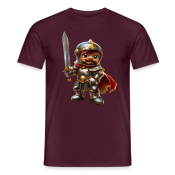 Chevalier Arthur #lovely toons - T-shirt homme - rouge brique - Devant - AI Model Male 178 light (178cm)