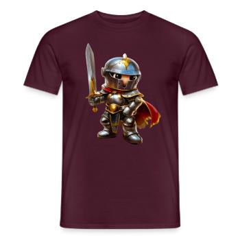 Knight #lovely toons - T-shirt homme - rouge brique - Devant - AI Model Male 178 light (178cm)