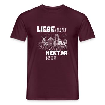 Liebe verangen, Hektar besteht Bauer - Männer T-Shirt - Ziegelrot - Vorne - AI Model Male 178 light (178cm)