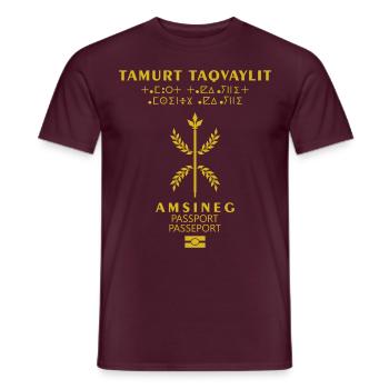 Passport Kabyle t-shirt - Men's T-Shirt - brick red - Front - AI Model Male 178 light (178cm)