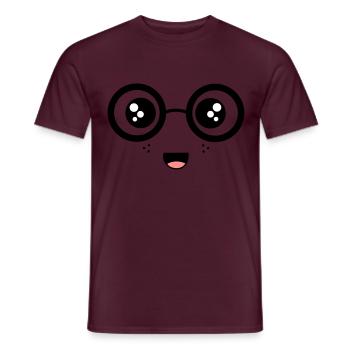 Visage nerdy - T-shirt homme - rouge brique - Devant - AI Model Male 178 light (178cm)