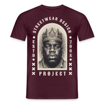 STREETWEAR DESIGN PROJEKT 1 - Männer T-Shirt - Ziegelrot - Vorne - AI Model Male 178 light (178cm)