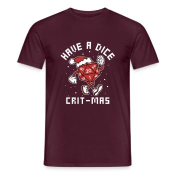 Würfel kritisch - Männer T-Shirt - Ziegelrot - Vorne - AI Model Male 178 light (178cm)