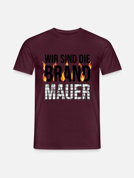 Wir sind die Brandmauer - Zeichen gegen Rechtsruck - Männer T-Shirt - Ziegelrot