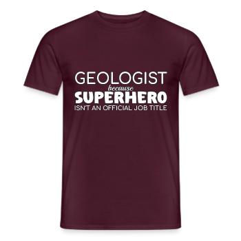 Géologue Géologie super-héros - T-shirt homme - rouge brique - Devant - AI Model Male 178 light (178cm)