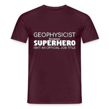 Geophysicist Superhero Geophysics - Männer T-Shirt - Ziegelrot - Vorne - AI Model Male 178 light (178cm)