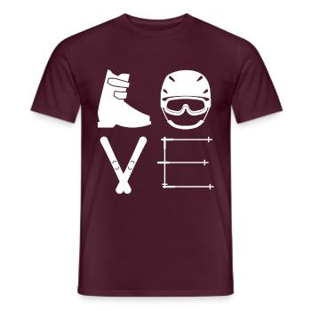 Ski love - Männer T-Shirt - Ziegelrot - Vorne - AI Model Male 178 light (178cm)