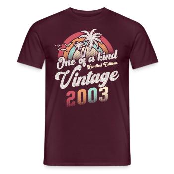Millésime 2003 Anniversaire Palmiers - T-shirt homme - rouge brique - Devant - AI Model Male 178 light (178cm)