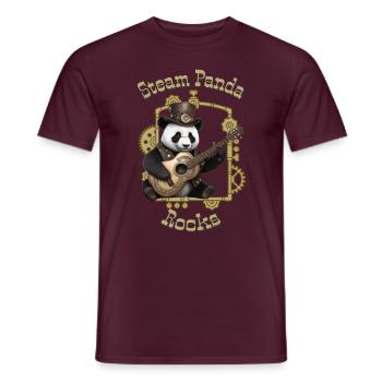 Steam Panda - Männer T-Shirt - Ziegelrot - Vorne - AI Model Male 178 light (178cm)