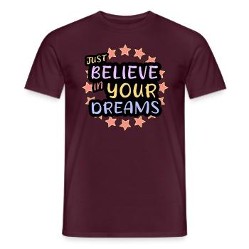 Croyez en vos rêves, osez rêver, vivez votre rêve - T-shirt homme - rouge brique - Devant - AI Model Male 178 light (178cm)