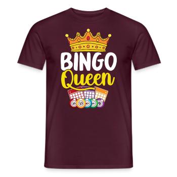 Bingo Queen Funny Lottery Gambling Caller Holler - Men's T-Shirt - brick red - Front - AI Model Male 178 light (178cm)